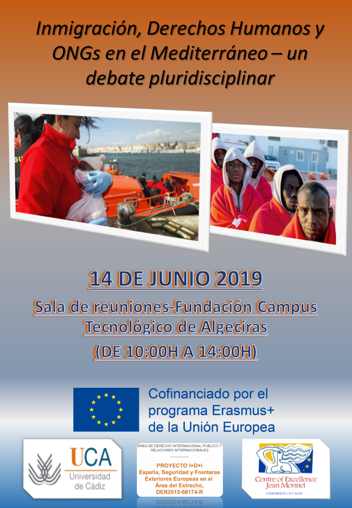 El 14 de junio de 2019 se celebrarán las Jornadas “Inmigración, Derechos Humanos y ONGs en el Mediterráneo – un debate pluridisciplinar”.