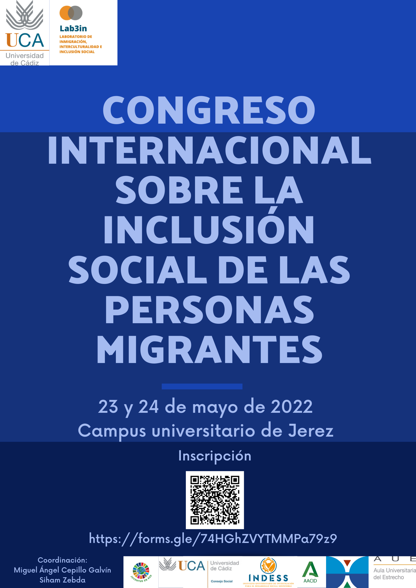 CONGRESO INTERNACIONAL SOBRE LA INCLUSIÓN DE LAS PERSONAS MIGRANTES, 23 Y 24 DE MAYO-INDESS-CAMPU...