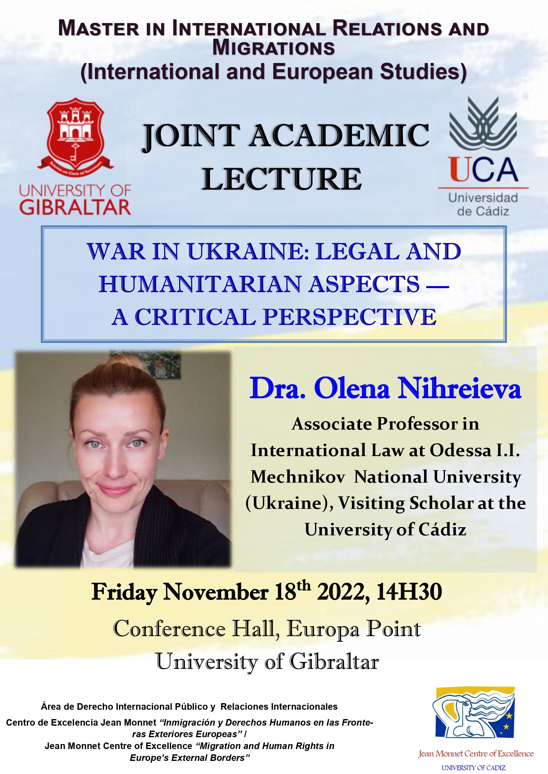 CONFERENCIA – War in Ukraine: Legal and Humanitarian Aspects – A Critical Perspective, Dra....