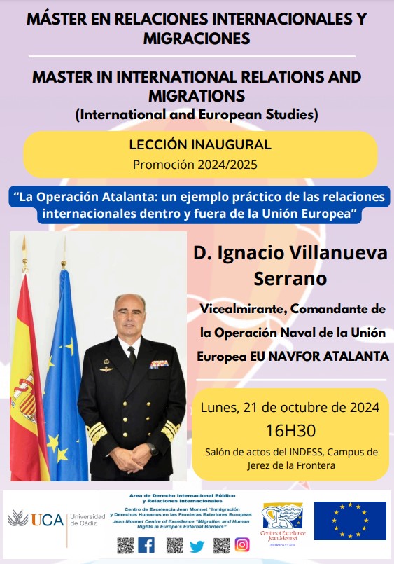 Lección inaugural del Máster Bilingüe Relaciones Internacionales y Migraciones 2024-2025, a cargo...