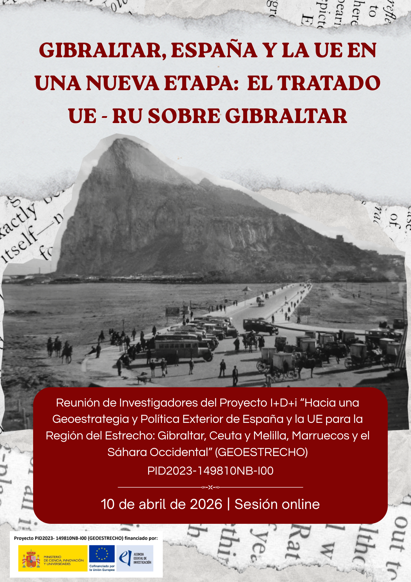 CELEBRACIÓN DE LA REUNIÓN ONLINE DE INVESTIGADORES DEL PROYECTO I+D+i GEOESTRECHO “GIBRALTAR, ESP...